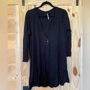 Free People Black V-Neck Tunic